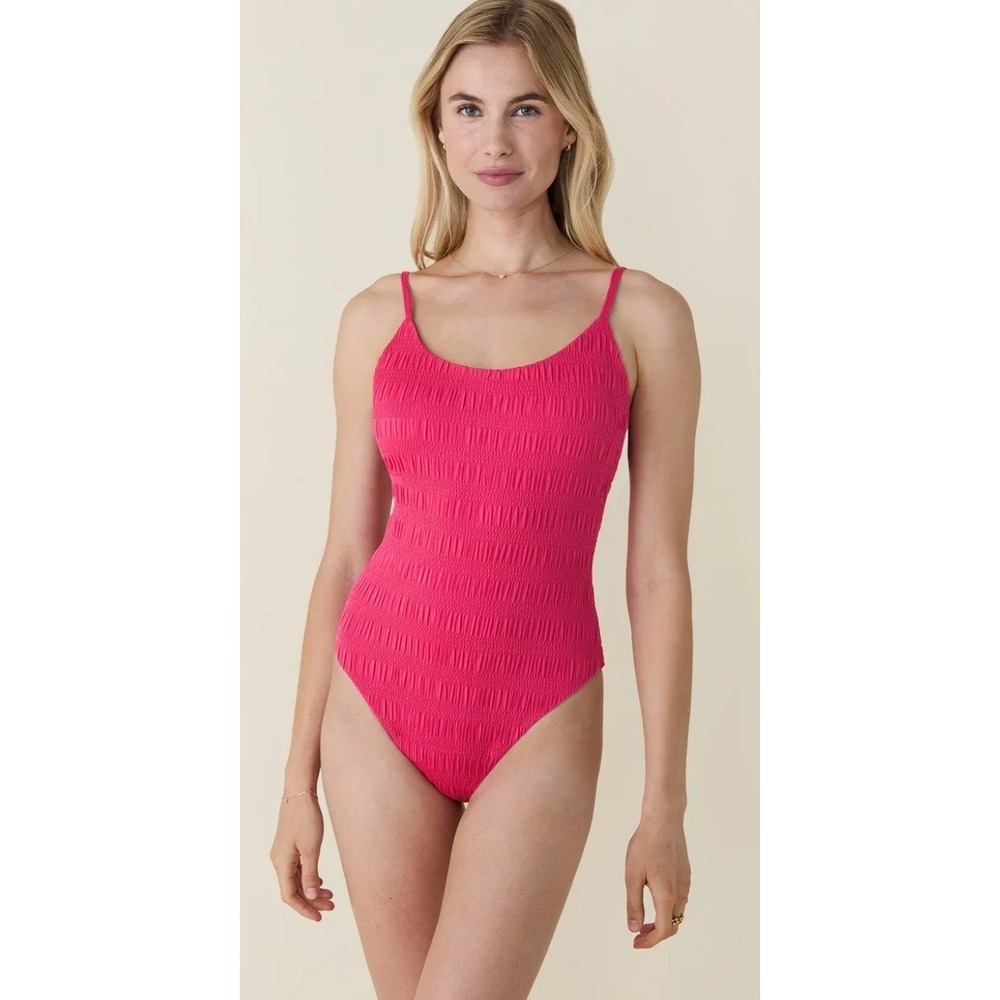 Andie Vibrant Pink Smocked One-Piece Swimsuit
